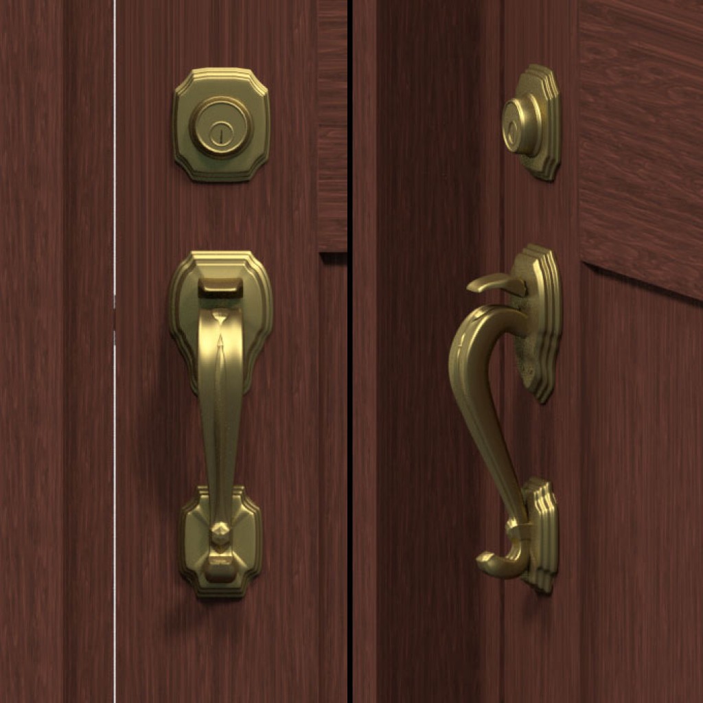 Door Handle Set v2, with Door and Lantern preview image 2